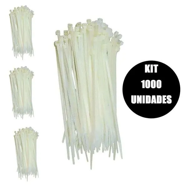 Abraçadeira De Nylon Branco Kit 1000 Uni Organizador