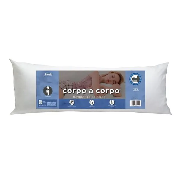 Travesseiro Sonolin Corpo a Corpo 135 x 50 cm Branco
