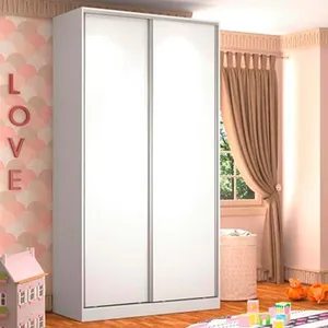 Guarda-Roupa Compact 2 Portas de Correr 3 Gavetas Nova Mobile Branco