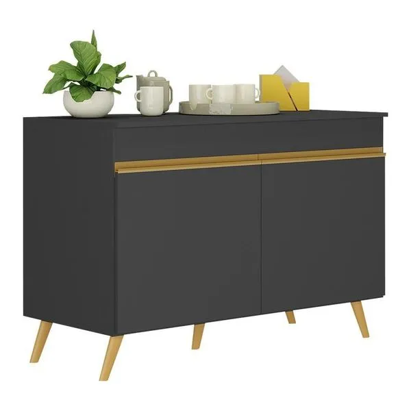 Balcão Cozinha Gabinete Pia 120 Cm Mp3738 Preto