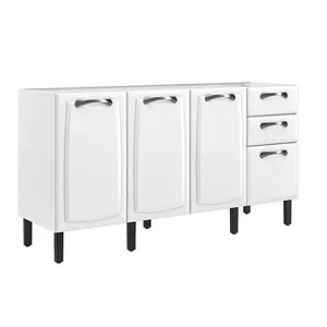 Balcão de Cozinha 160 cm 4 Portas 2 Gavetas sem Tampo Itatiaia New Premium | Branco (S/V)
