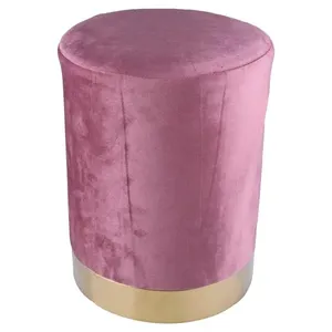 Puff Redondo Soho 35cm Suede Rosa Cazza