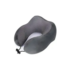 Almofada Travesseiro Pescoço Viagem Fecho Ajustável - Ergonômica com Espuma Viscoelástica Cor:Cinza