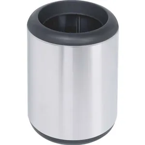 Lixeira Tramontina Cápsula sem Tampa em Aço Inox 10 L Preto com Inox