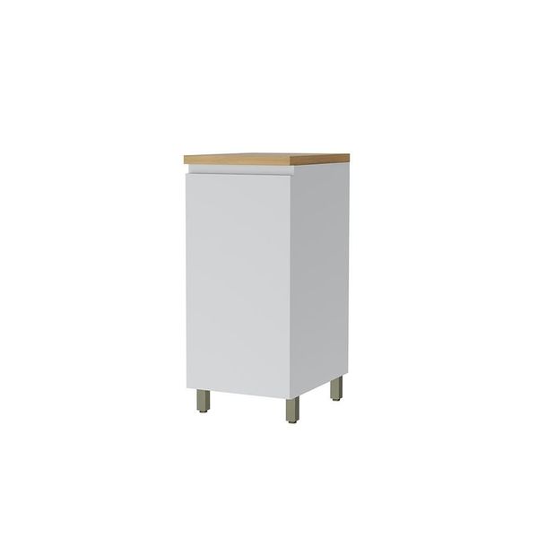 Balcão Nesher Rainha com 1 Porta e 1 Prateleira 40cm de Largura Branco com Nature