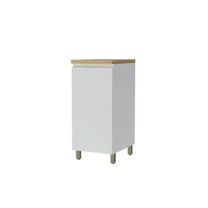 Balcão Nesher Rainha com 1 Porta e 1 Prateleira 40cm de Largura Branco com Nature