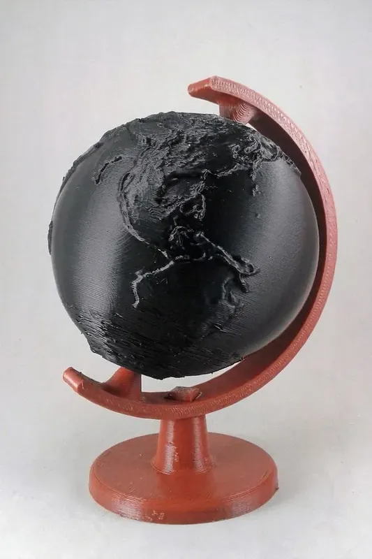 Globo terrestre decorativo feito com impressão 3D