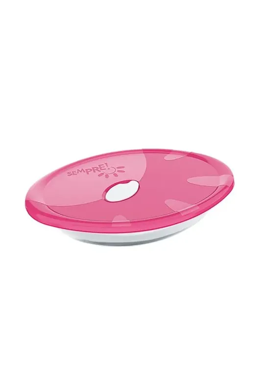 Assadeira Nadir Sempre em Vidro Oval com Tampa 36cm 1 Peça Rosa pink