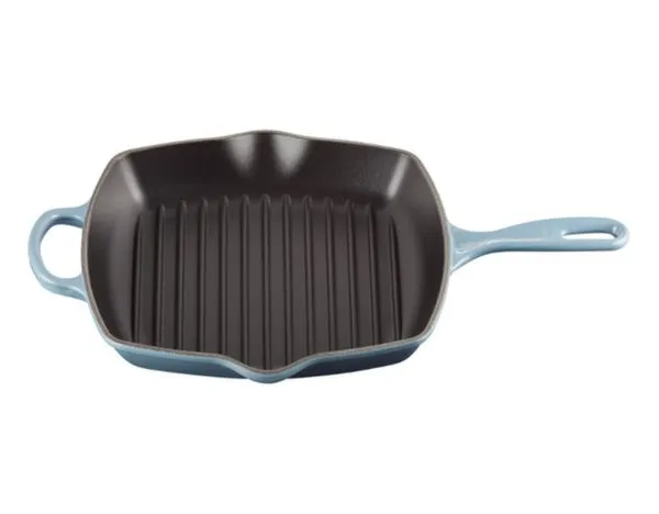 GRELHA QUADRADA LE CREUSET 26CM SIGNATURE EM FERRO FUNDIDO AZUL CHAMBRAY 20183264340422
