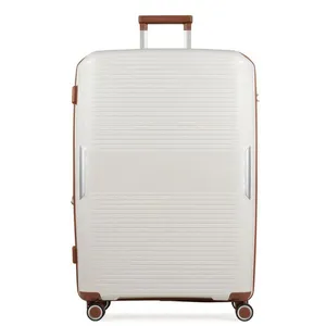 Mala Grande 32 Kg Polipropileno 4 Rodas Malta Branca/Marrom G / Branco