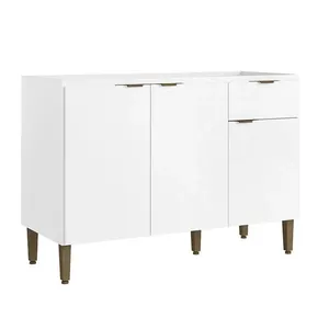 Balcão Leticia 120cm 3 Portas 1 Gaveta THB Branco