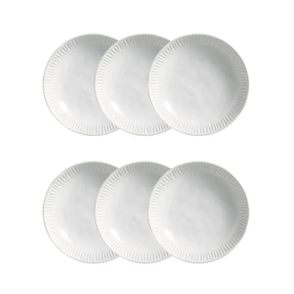 Conjunto de Pratos Fundos Linhas New White 830ml 6 Peças Porto Brasil Branco