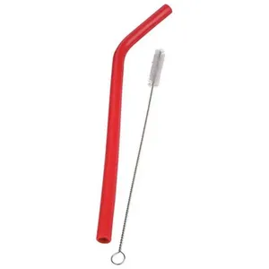 Conjunto de Canudo com Escova Euro Home Silicone - 2 Peças Vermelho