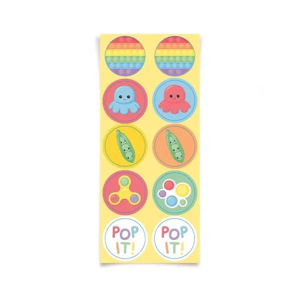 Adesivo Redondo Cromus Fidget Toys com 30 Unidades