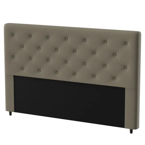 Cabeceira para Cama de Casal Probel Hapton em Tecido Suede Bege