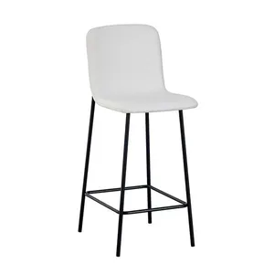 Banqueta Celeste Poliéster Off White e Preta