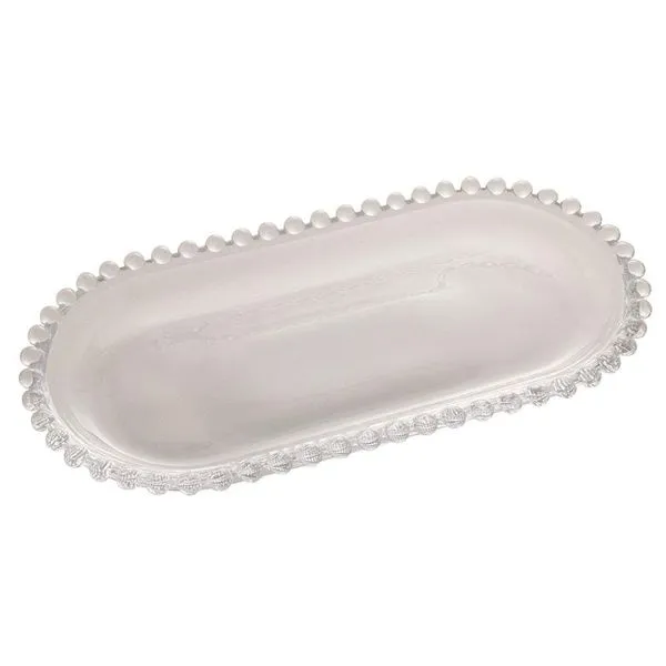 Travessa Oval Wolff Pearl em Cristal Transparente