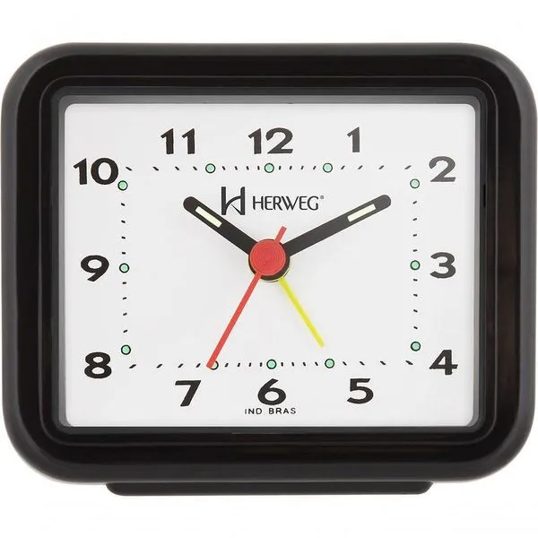 Relógio Despertador Quartz Alarme Forte Preto - Preto