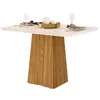 Mesa de Jantar Raquel com Tampo de Vidro 79,6 x 120 x 90cm DJ Móveis Ginger/Off White/Moca