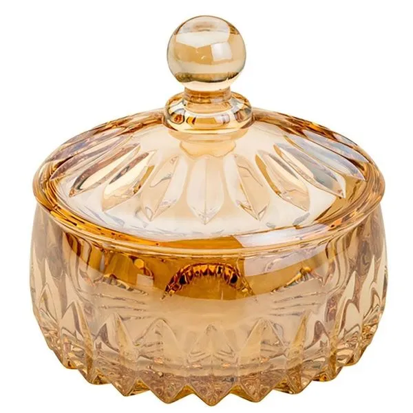 Potiche Decorativo Wolff Louise em Cristal - 11,5 cm Ambar