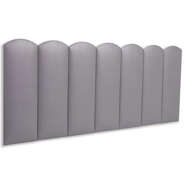 Cabeceira Casal Kit 7 Placas Modelo Nuvem - Courino Cinza
