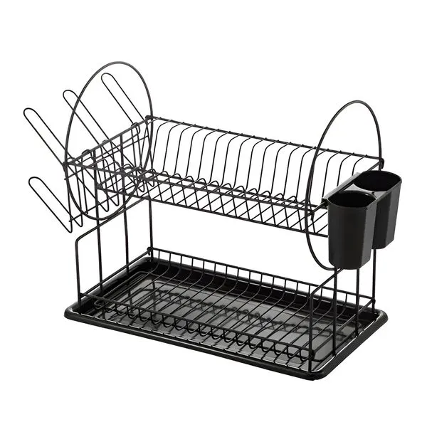 Escorredor Duplo de Louça com Suporte Inox Cozinha Organizador - Organização e Praticidade na Cozinha