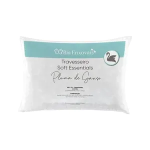 Kit 02 Travesseiros Pluma De Ganso Sintética Soft Essentials - Branco