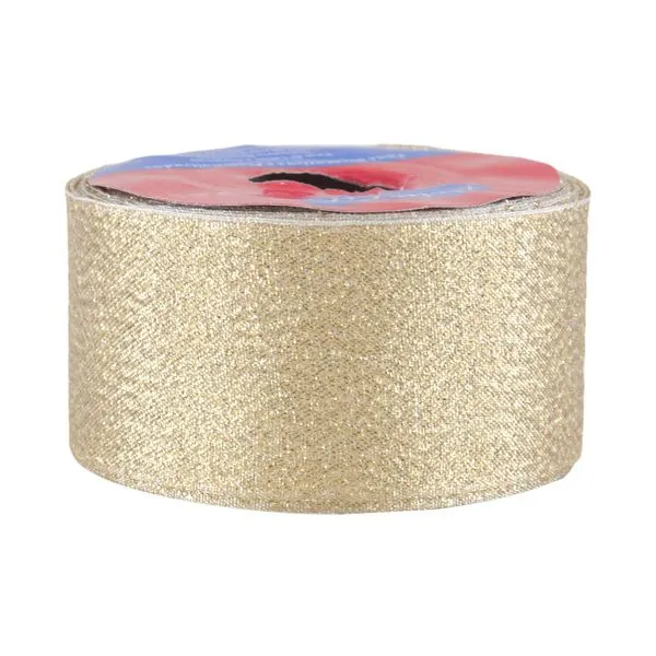 Fita de Cetim com Lurex 38mm 10m Bronze