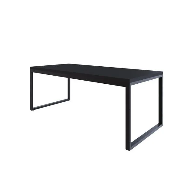 Mesa De Jantar Yon 200 X 90 X 76 Cm Preto Tx/est.preta Preto Tx/est.preta