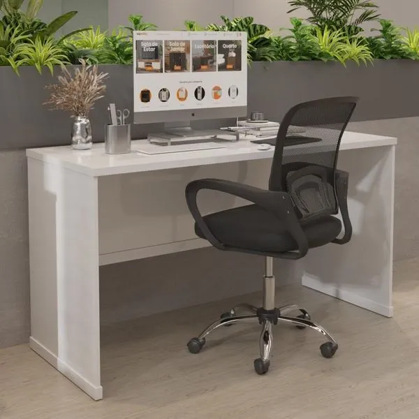 Mesa Para Escritório Com Tampo 25mm Verbena - Branco