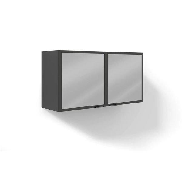 Armário Línea com 2 Portas de Vidro Bartira Grafite