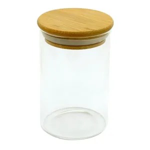 Pote Hermético de Vidro Redondo 250ml com Tampa Bambu Imporiente 12569