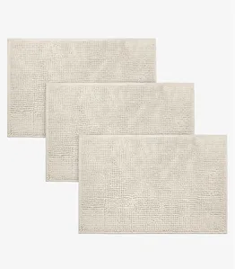 Kit 3 Tapetes Pipoca Bolinha Toque Macio Rovitex Home Bege UN / Bege
