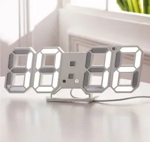 Relógio Digital 3D LED Parede e Mesa