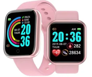 Smartwatch D20S - Monitor de Saúde, Tela HD, e Pulseira DS Rosa