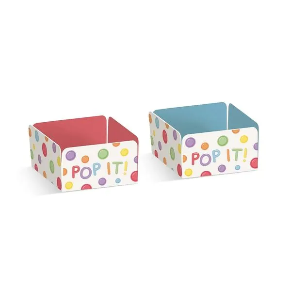 Forminha de Papel Cromus Fidget Toys Azul e Coral com 50 Unidades
