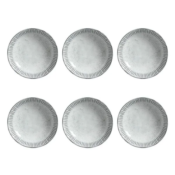 Conjunto de Pratos Fundos Porto Brasil Linhas Echo com 6 Peças Branco