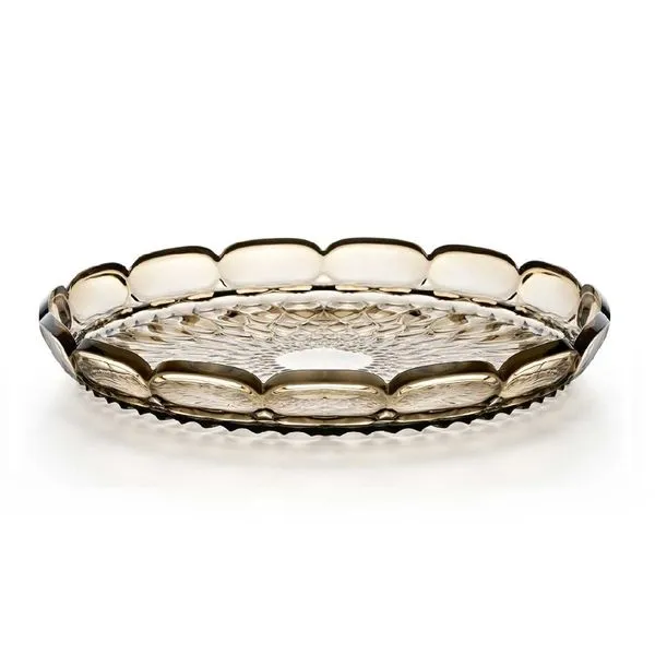 BANDEJA DE SERVIR GUZZINI SMALL EM ACRÍLICO VANITY TERRA 30CM SMOKE 128601STE282