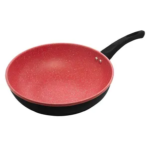Frigideira Wok de Indução Lyor em Alumí­nio com Revestimento Cerâmico Granilite Vermelha 28cm Vermelho