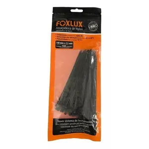Abraçadeira De Nylon Foxlux 140mmx2.5mm Preto