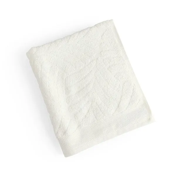 Toalha de Rosto Native Fio Penteado Jacquard Folhas 01 Peça 100% Algodão - Off White