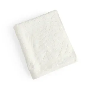 Toalha de Rosto Native Fio Penteado Jacquard Folhas 01 Peça 100% Algodão - Off White