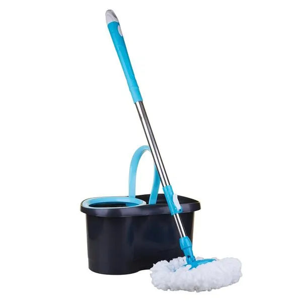 MOP Giratório 360º 8,7L com Esfregão Microfibra e Cabo Ajustável Em Inox Cazza