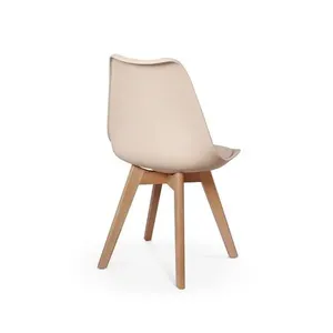 Conjunto 04 Cadeiras Eames Wood Leda Design - Nude