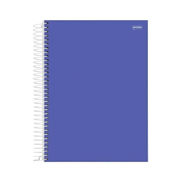 Caderno Universitário Jandaia Espiral Capa Dura Le Basic Collors 1 Matéria 80 Folhas Azul