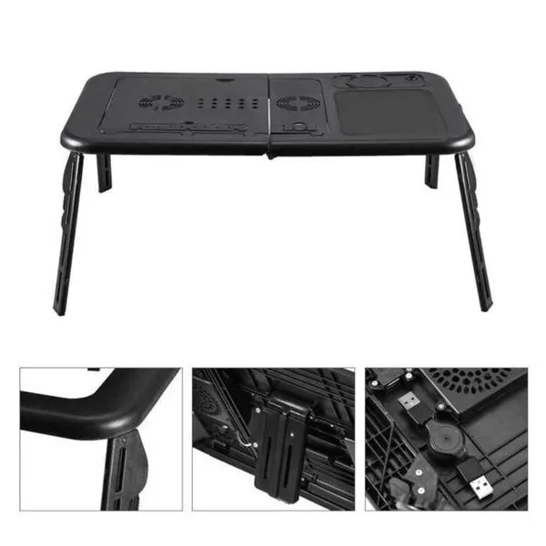 Mesa Notebook Suporte Com Duplo Cooler – Base Refrigerada Ajustável Para Seu Notebook - Usb