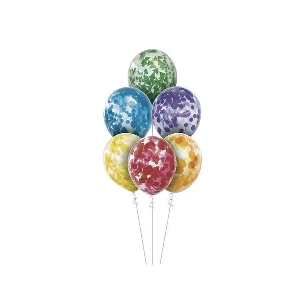 Balão Confete 12" Tie Dye com 6 Unidades Colorido Regina