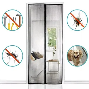 CORTINA MAGNÉTICA TELA MOSQUITEIRA FECHAMENTO AUTOMÁTICO PERNILONGO MOSCA 100X210CM Único / Preto