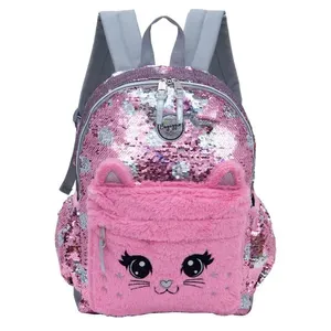 Mochila Escolar Feminina Gatinho Rosa U / Rosa