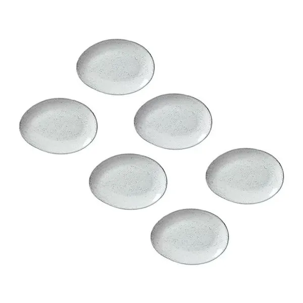 Conjunto de Pratos de Sobremesa Ovais Porto Brasil Orgânico Echo 22,5cm - 6 peças n/a